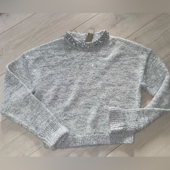NWT Jcrew Embellished pullover sweater with rhinestone collar and sparkle knit M - Picture 12 of 12